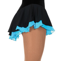 Jerrys Figure Skating Skirt 305 „Double Georgette“ black / sky blue