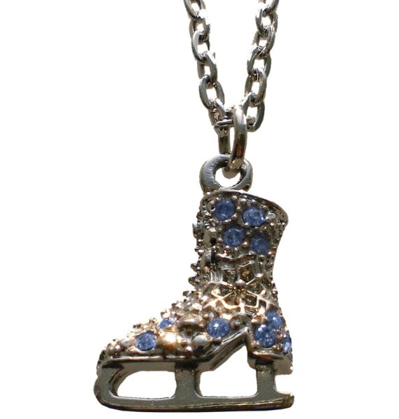 Jerry`s Kette „Schlittschuh“ mit Glitzersteinen, blau