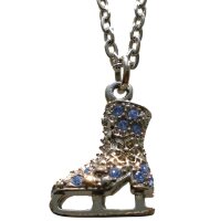 Jerry`s Kette „Schlittschuh“ mit Glitzersteinen, blau