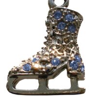 Jerry`s Kette „Schlittschuh“ mit Glitzersteinen, blau