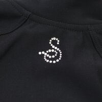 Sagester 237 Thermo Trainingsjacke mit Glitzer-Schriftzug, schwarz XS