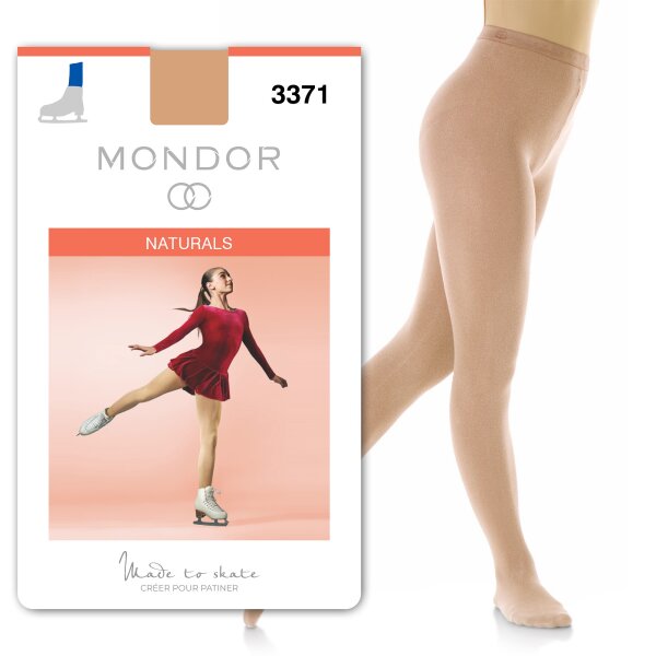 Mondor 3371 Eiskunstlauf Strumpfhose mit Fuß, suntan