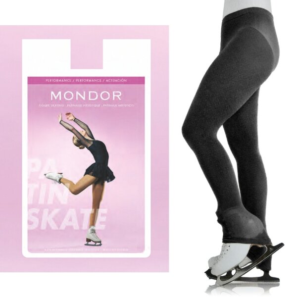 Mondor 3327 Footless Heel Cover Performance Tight, schwarz 6-10
