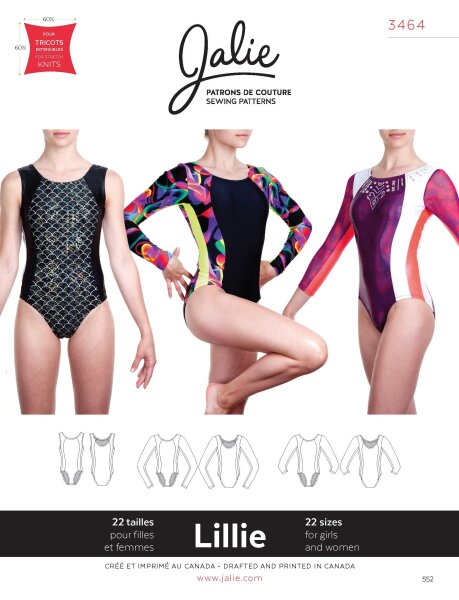 Jalie Schnittmuster Gymnastikanzug Lillie 3464