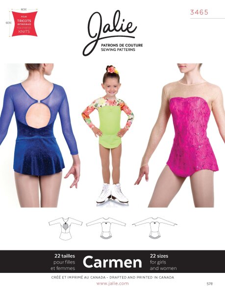 Jalie Schnittmuster Eiskunstlaufkleid Carmen 3465