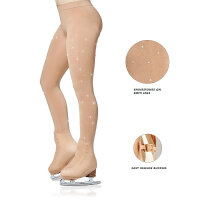 Mondor 912 Figure Skating Freestyle Boot Cover Tights with Rhinestones, caramel 6-10
