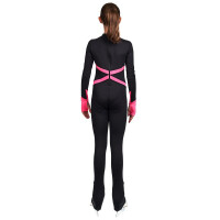 JIV „Flame“ Ganzanzug / Catsuit, schwarz-pink 150