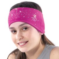 Sagester Microfibre Headband with Crystals, fuchsia