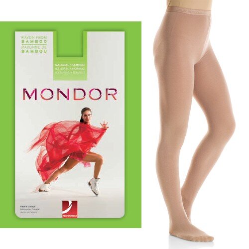 Mondor 3301 Bamboo Eiskunstlauf Strumpfhose mit Fuß, karamell