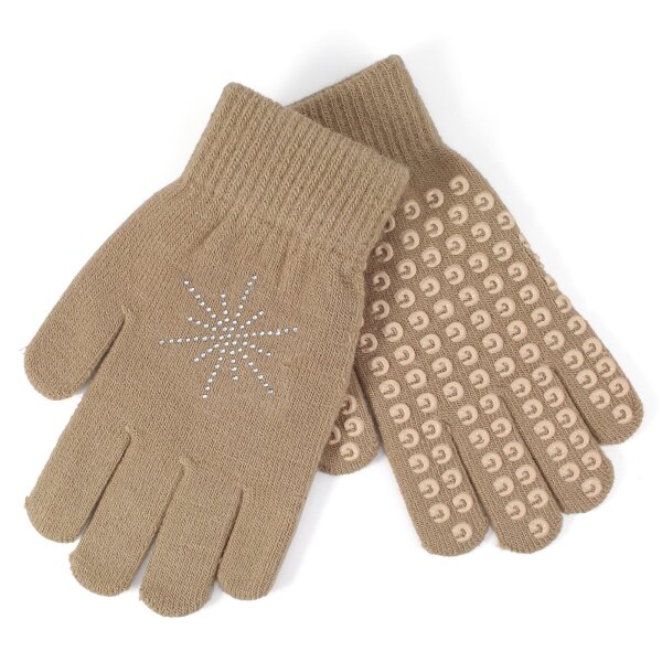 Graf Strass Stretching & Gripping Handschuhe, beige L
