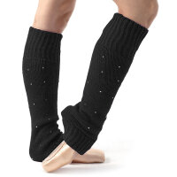 Intermezzo 2042 leg warmers / ballet cuffs with rhinestones, black