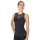 Sagester 097 Tank top with sparkling mesh neckline, black