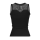 Sagester 097 Tank top with sparkling mesh neckline, black