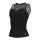 Sagester 097 Tank top with sparkling mesh neckline, black