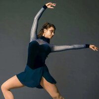 EliteXpression Eiskunstlaufkleid „Velvet Sparkle“, navy