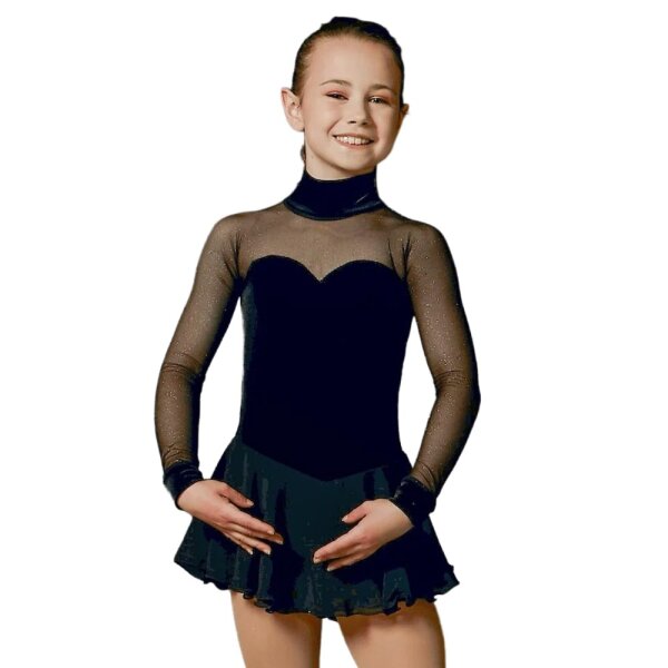 EliteXpression Eiskunstlaufkleid „Velvet Sparkle“, schwarz