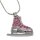 Modeschmuck Kette mit Eiskunstlauf-Schlittschuh mit Glitzersteinen, pink
