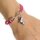Eiskunstlauf-Armband 2er-Set „Love & Skate“ mit Schlittschuh-Anhänger, fuchsia