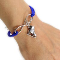Eiskunstlauf-Armband 2er-Set „Love & Skate“ mit Schlittschuh-Anhänger, blau