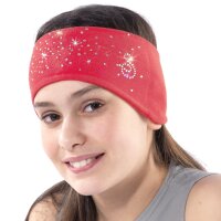 Sagester Microfibre Headband with Crystals, coral pink