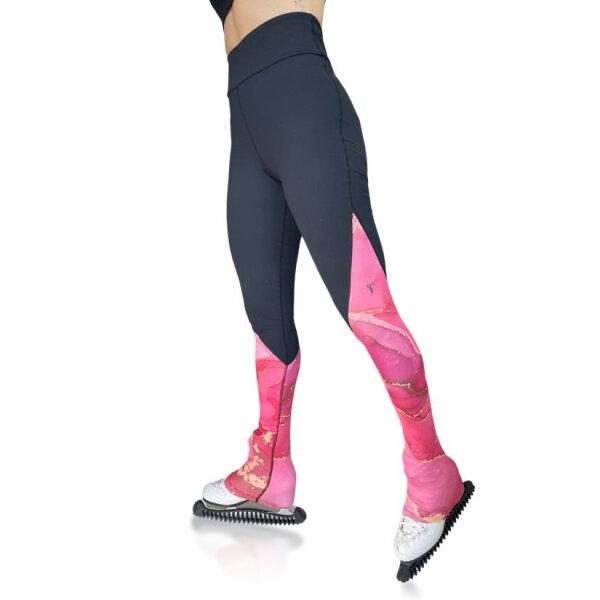 EliteXpression Eiskunstlauf High Waist Leggings Marbled Coral