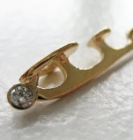 Skateart Goldschmuck „Eiskunstlauf-Kufe“ mit Stein