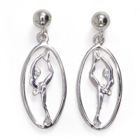 Catherine Fabre 2952 Earrings Biellmann Pirouette Oval Silver