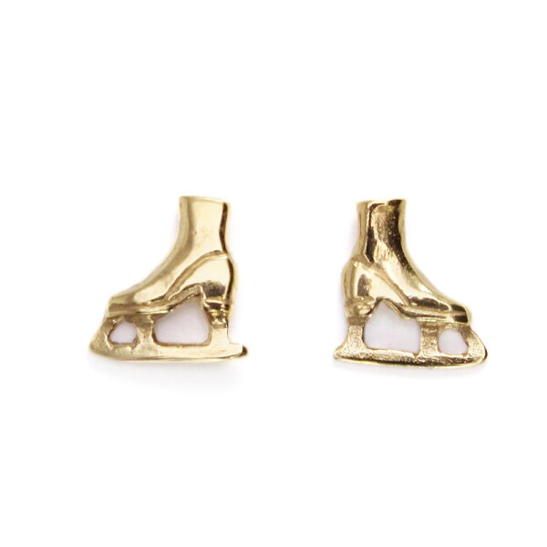 Catherine Fabre 2898 Stud Earrings Figure Skates Gold
