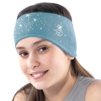 Sagester Microfibre Headband with Crystals, light blue