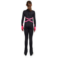 JIV „Flame“ Ganzanzug / Catsuit, schwarz-pink